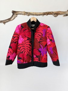 Pikowana jedwabna kurtka vintage