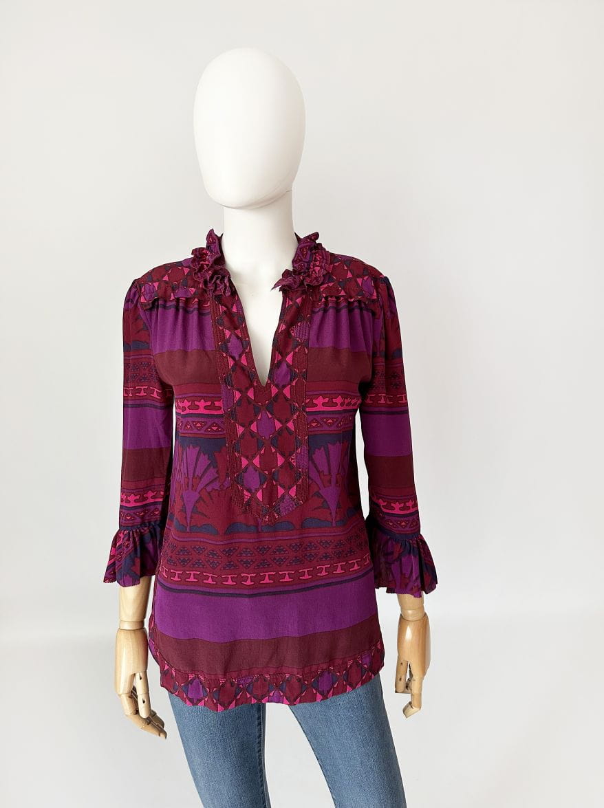Tory Burch wzorzysta bluzka z jedwabiu