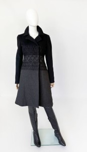 Alberta Ferretti wyszywany wełniany płaszcz 