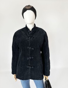 Orientalna pikowana kurtka vintage aksamit 80's 