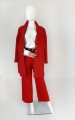 Elegance Paris czerwone spodnie vintage 100% wełna