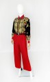 Elegance Paris czerwone spodnie vintage 100% wełna