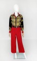 Elegance Paris czerwone spodnie vintage 100% wełna