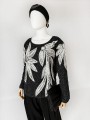 Biżuteryjna jedwabna bluzka vintage 80's