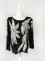 Biżuteryjna jedwabna bluzka vintage 80's