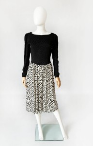 Jedwabna sukienka vintage groszki 80's