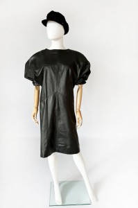 Skórzana sukienka vintage 80's