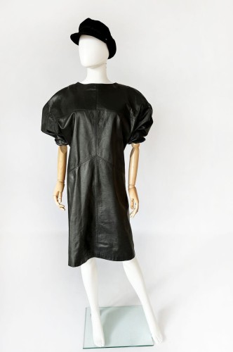 Skórzana sukienka vintage 80's
