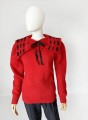 Sweter vintage z kołnierzem wełna, moher, angora