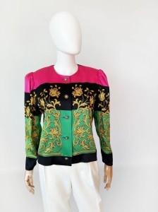 Jedwabny żakiet vintage 80's