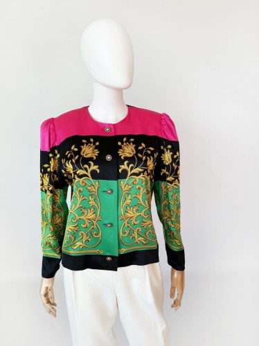 Jedwabny żakiet vintage 80's