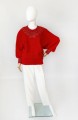 Czerwony sweter z angory vintage