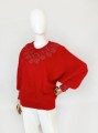Czerwony sweter z angory vintage