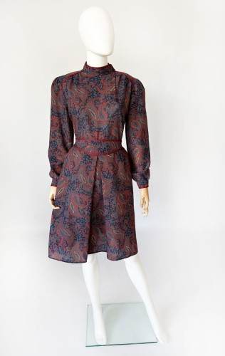 Wzorzysta sukienka vintage 70's