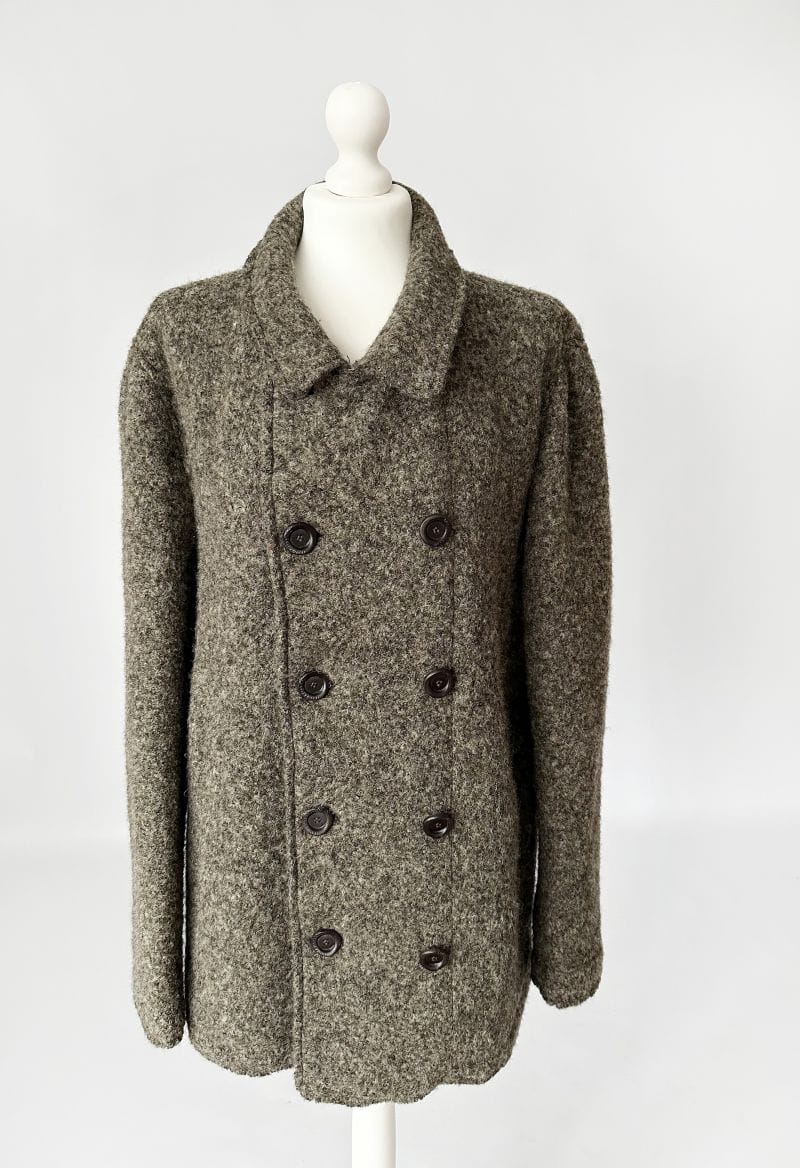 Trussardi płaszcz z wełny boucle plus size