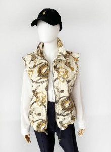 Jedwabna kamizelka vintage wzory jeździeckie