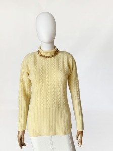 Wełniany pleciony sweter vintage z angorą
