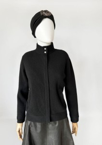 Czarna bomberka vintage 100% kaszmir