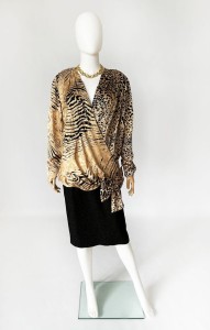 Jedwabna sukienka vintage 80's 