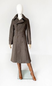 Stefanel długi militarny płaszcz z wełny