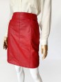 Skórzana czerwona spódnica