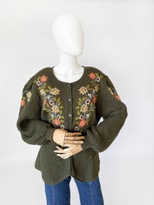 Haftowany kardigan vintage