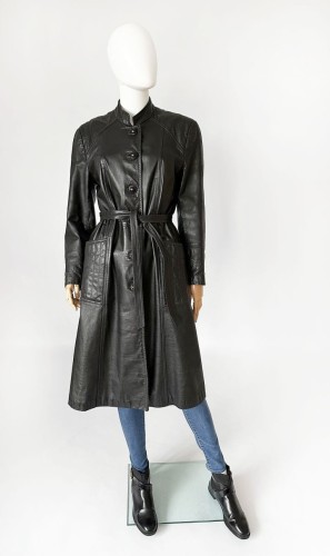 Moda Polska skórzany płaszcz vintage