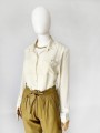 Klasyczna jedwabna koszula vintage off white