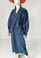 Jeansowy długi płaszcz vintage 80's/90's