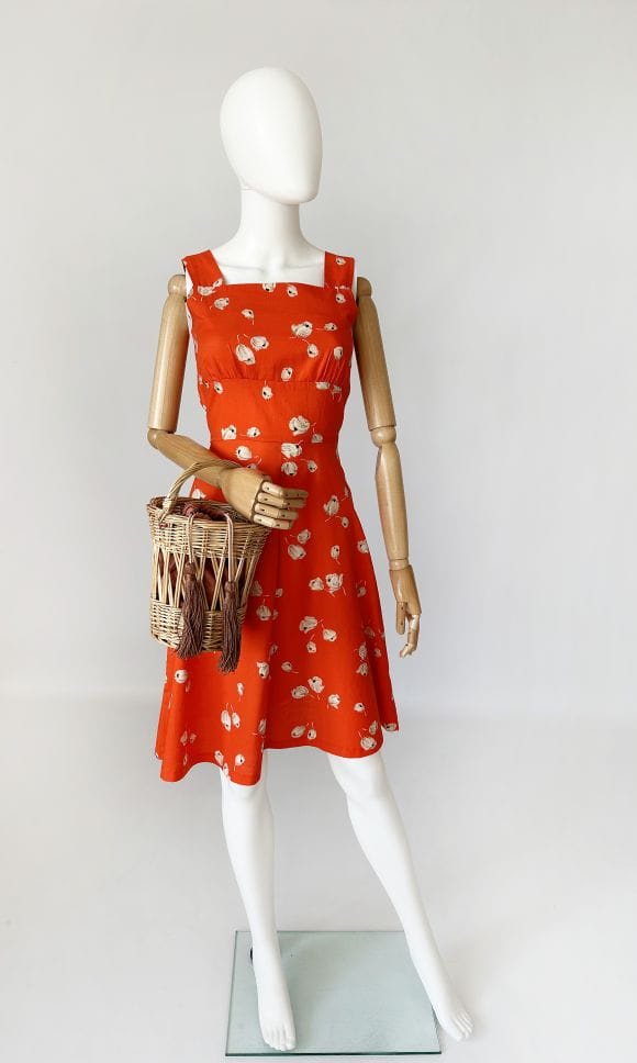 Sukienka vintage kwiaty 60's