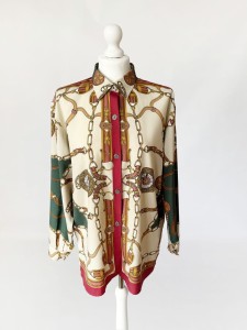 Włoska koszula jeździeckie motywy jedwab