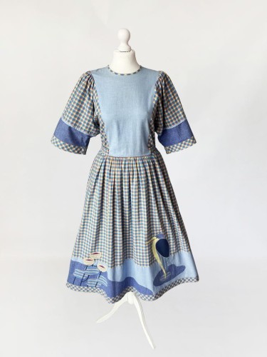 Bawełniana sukienka maxi vintage 80's