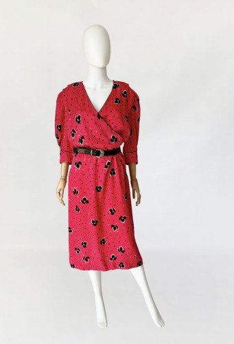 Werner Graumann jedwabna sukienka vintage 80's