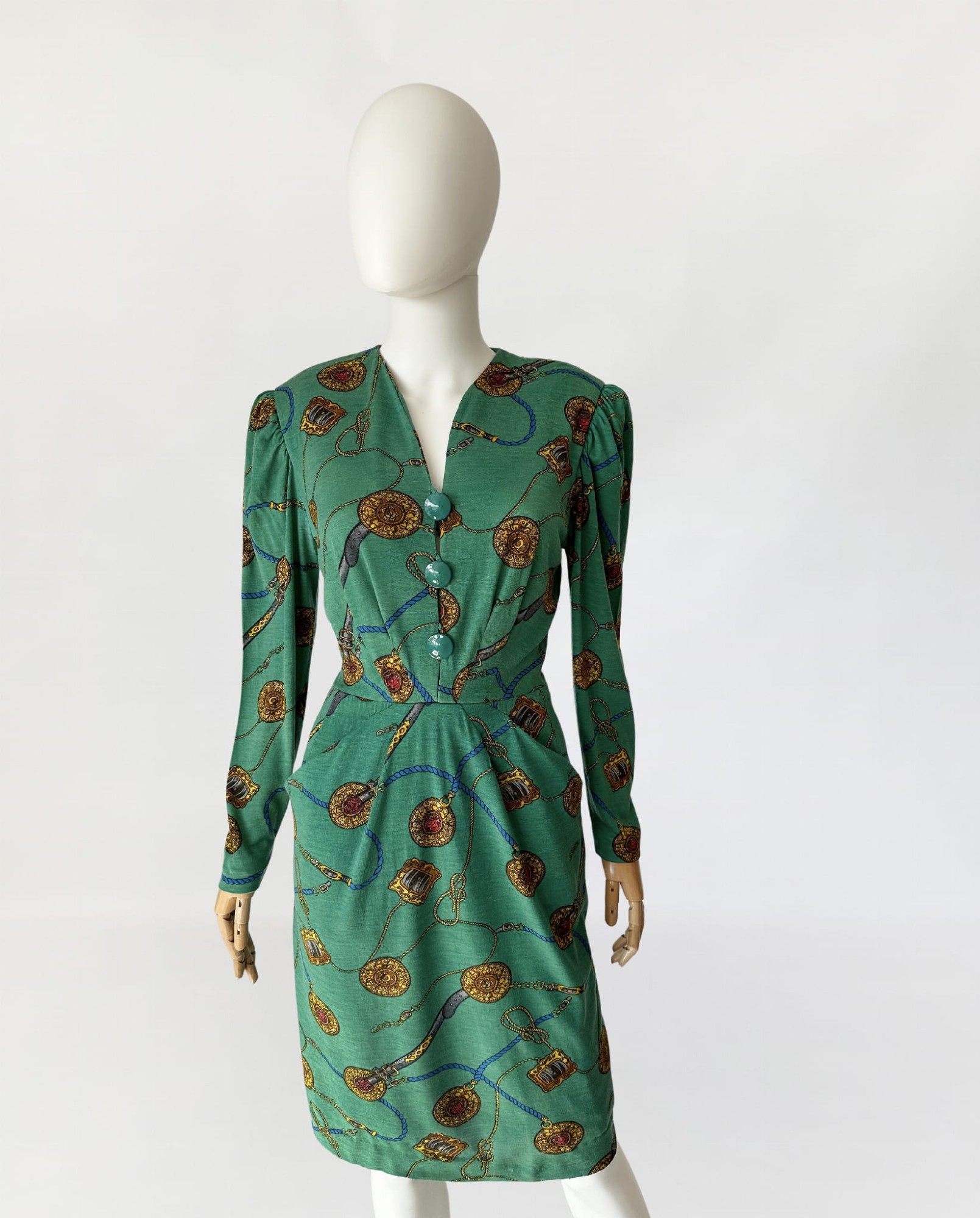 Luisa Spagnoli sukienka we wzory vintage 80's