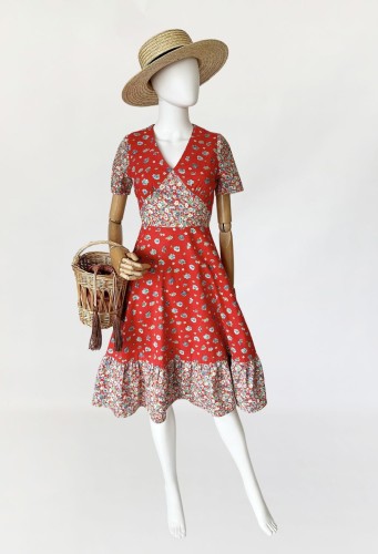 Sukienka w kwiaty vintage 70's