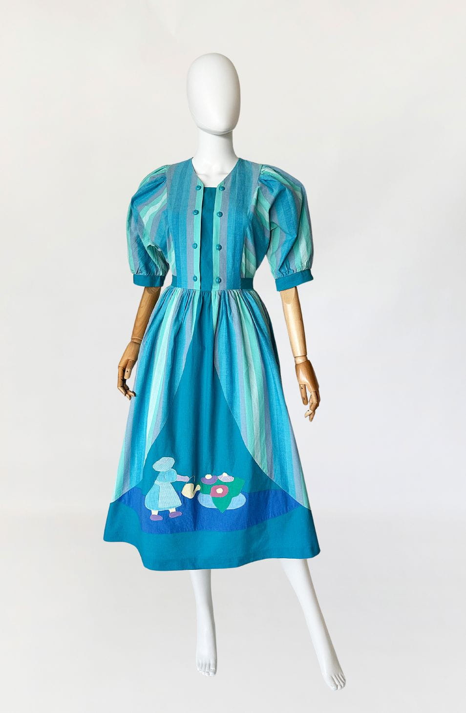 Bawełniana sukienka maxi vintage 80's