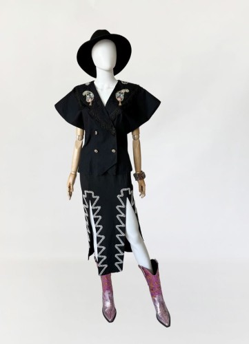 Hella Rotthoff spódnica ze zdobionymi rozporkami