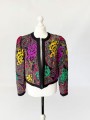 Pikowana kurtka żakiet vintage fullprint 80's