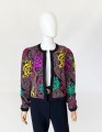 Pikowana kurtka żakiet vintage fullprint 80's