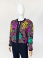 Pikowana kurtka żakiet vintage fullprint 80's