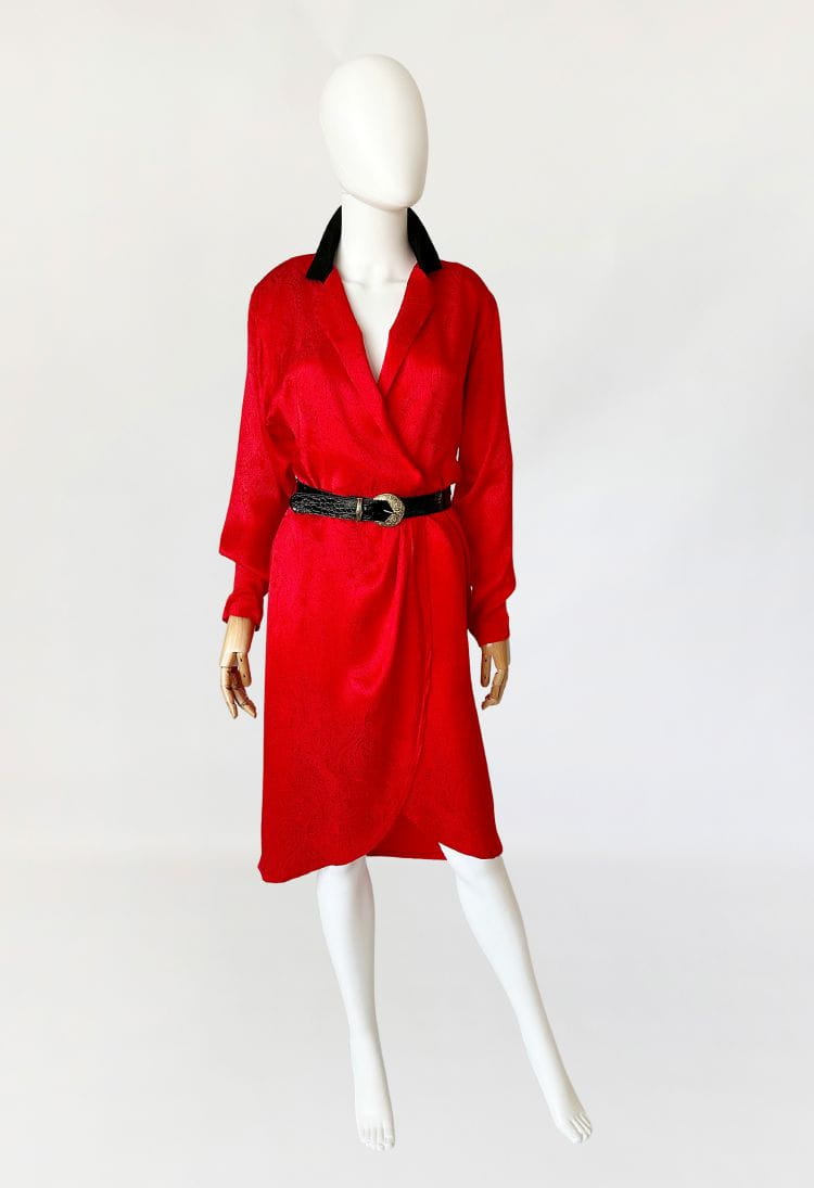 Liz Claiborne jedwabna sukienka w dyskretne wzory