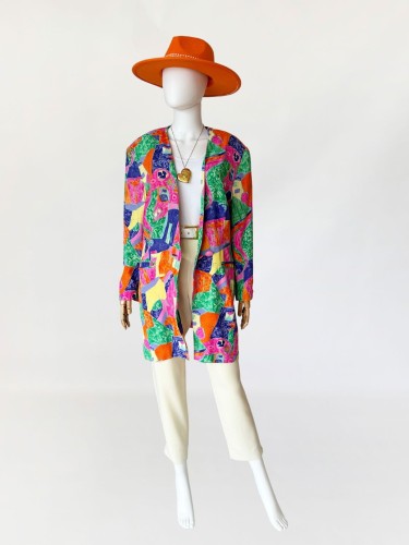 Jean Claire marynarka vintage multicolor