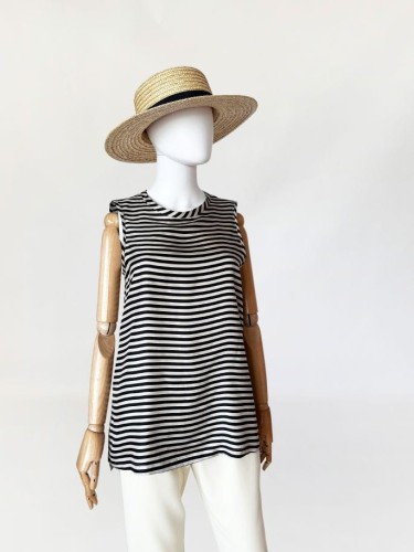 Max Mara jedwabny top w paski