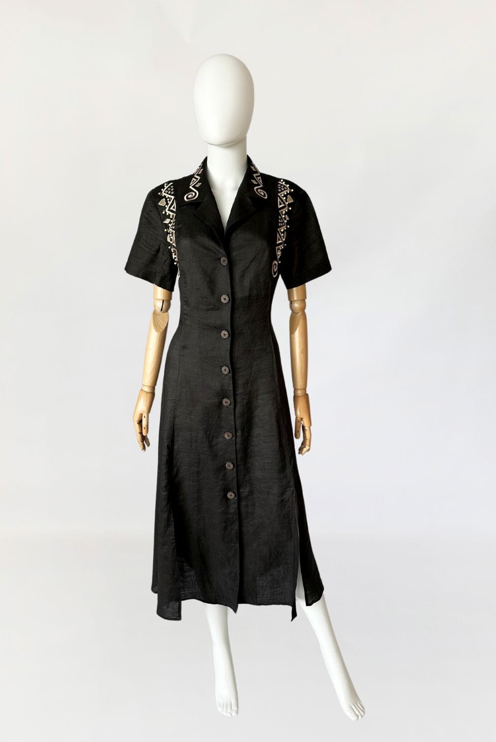 Haftowana maxi sukienka z ramii vintage