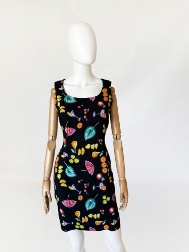 Sukienka vintage 90's owocowe wzory