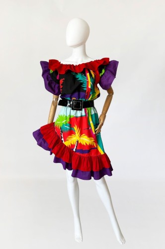 Multikolorowa sukienka vintage 80's/90's