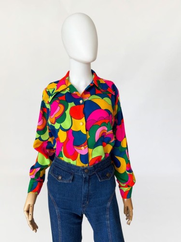 Multikolorowa koszula vintage 70's
