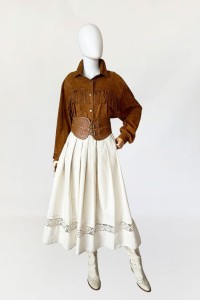 Rozkloszowana długa spódnica vintage