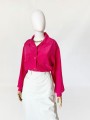 Jedwabna koszula vintage magenta