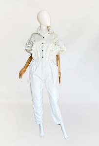 Jeansowy zdobiony kombinezon vintage 80's